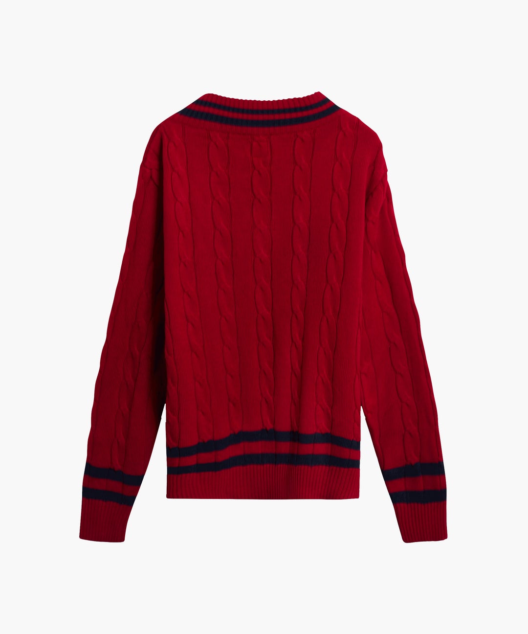 Lee Crochet Deep Cut Sweater - Red